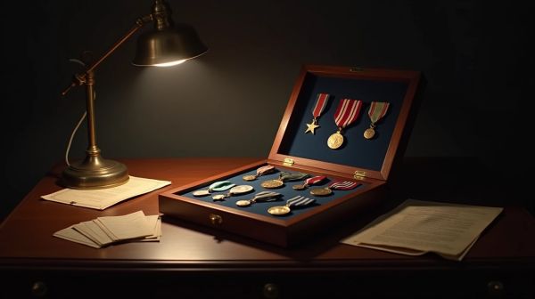 Quels symboles de médailles peuvent indiquer les récompenses militaires ?